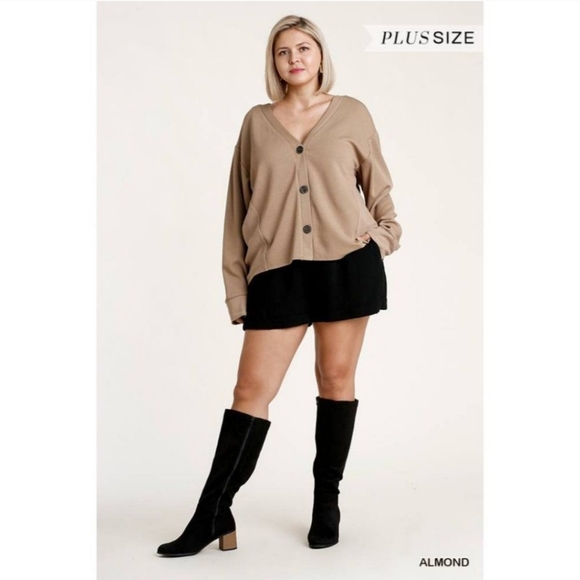 Almond Color Button Up Cardigan - Picture 5 of 5